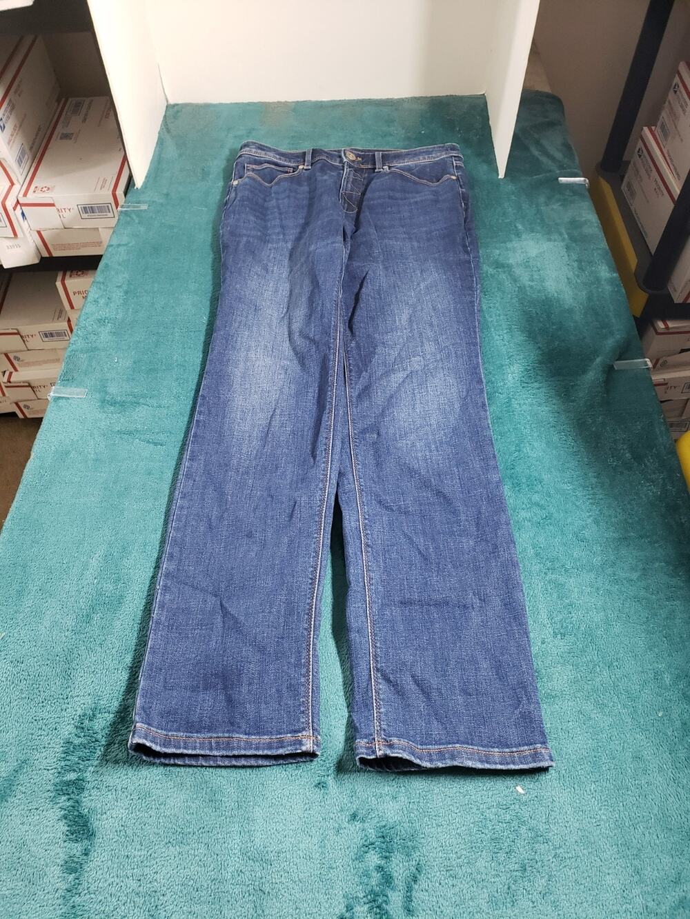 J Jill Jeans Size 6 Womens Blue Denim Stretch Pants Ladies High Rise Straight
